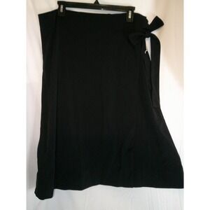 Worthington Black Skirt‎ Womens XL Side Tie Career Casual Knee Length